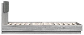 Giroletto con testiera grigio sonoma 90x200cm legno multistrato