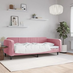 Letto Da Giorno Rosa 100x200 Cm İn Velluto /