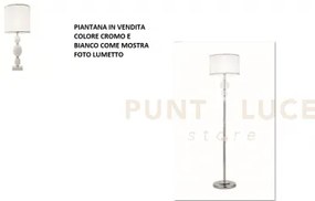 Piantana tebe bianco e cromo 1 luce attacco e27 d.40cm