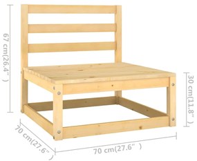 Set Divani da Giardino 10 pz in Legno Massello di Pino