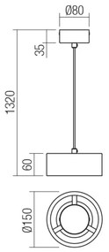 Redo 01-3101 - Lampadario LED a sospensione con filo PUNKT LED/6W/230V diametro 15 cm nero