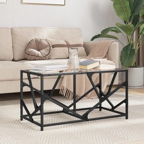 Tavolini Con Piano Vetro Trasparente 2 Pz 78,5x40x41 Cm Acciaio /