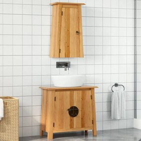 Set Mobili Da Bagno 2 Pz İn Legno Massello Di Pino /