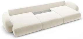 Divano angolare color crema allungabile/con contenitore (a U) con rivestimento in velluto Tonale – Cosmopolitan Design