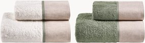 Set di 4 asciugamani in cotone Code Washed