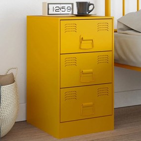 Comodino Giallo Senape 34,5x39x62 Cm İn Acciaio /