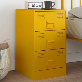 Comodino Giallo Senape 34,5x39x62 Cm İn Acciaio /