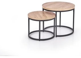 Set di 2 tavolini da salotto JENO rovere/nero