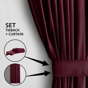 Tenda parzialmente oscurante burgundy in velluto 140x270 cm Pleat – Restilo