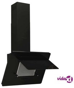 vidaXL Cappa a Parete 60 cm in Acciaio Inox e Vetro Temperato Nero