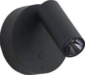 Ideal Lux - ELF, faretto da parete dimmerabile a LED, 3W, 230V, CRI95, nero