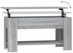 Tavolino da Salotto Grigio Sonoma 101x49x52cm Legno Multistrato