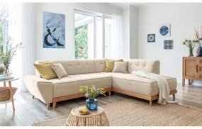 Divano letto angolare beige (angolo destro) Dazzling Daisy - Miuform