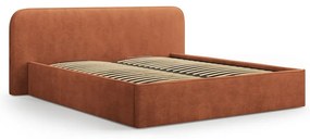 Letto matrimoniale imbottito color mattone con contenitore e rete inclusi 180x200 cm Elizabeth – Micadoni