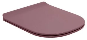 Copriwater TUTTOEVO rettangolare dedicato per serie sanitari OLYMPIA CERAMICA in abs melanzana lucido con chiusura rallentata su coperchio e ciambella