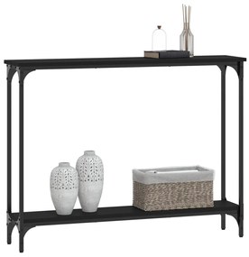 Tavolino consolle nero 100x22,5x75 cm in legno multistrato