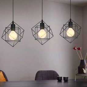 Lampadario Design Straiton nero paralume nero 3x E27 EGLO