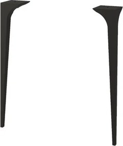 Piedino mobili da bagno (componibile) Domino in legno nero H 47 cm 2 pezzi