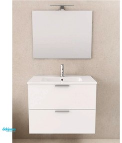 Mobile Bagno Vitra "Mia" Sospeso Da 80 cm Con Due Cassetti Colore Bianco Lucido