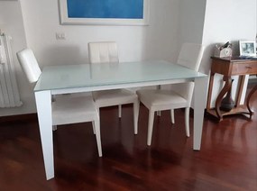 Tavolo da pranzo allungabile moderno bianco 140 x 90