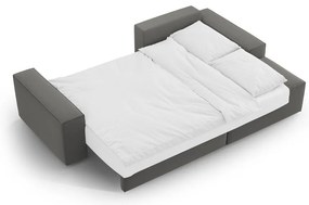 Divano angolare grigio chiaro allungabile/con contenitore (con penisola a destra/con chaise lounge) con rivestimento in velluto Jodie – Micadoni