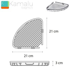 Kamalu - griglia doccia angolare in acciaio kaman alpi-g20