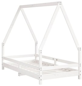 Giroletto per bambini bianco 80x160cm in legno massello di pino