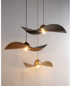 Lampadario a sospensione con filo KAPELLO 1xE27/60W/230V diametro 55 cm nero/rame