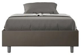 Letto matrimoniale francese contenitore imbottito 140x210 similpelle cappuccino Azelia