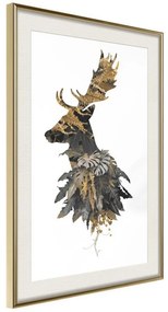 Poster  King of the Forest  Cornice Quadri Cornice d'oro con passe-partout, Larghezza x Altezza Home decor 40x60