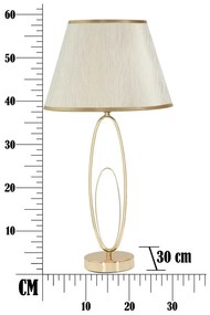 Lampada da tavolo bianca con design Glam dorato Flush - Mauro Ferretti