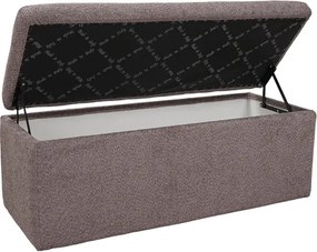 Pouf contenitore 120 cm panca in Tessuto Bouclé Grigio