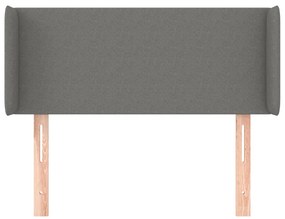 Testiera ad orecchio grigio scuro 103x16x78/88 cm in tessuto