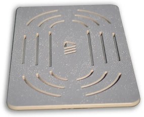 Pedana antiscivolo in legno 96 x 58 ideale per piatto 120 x 70/80 tortora