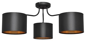 Lampadario a plafone ALBA 3xE27/15W/230V nero/dorato