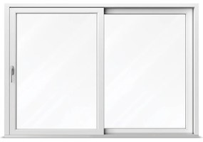 Porta scorrevole 3 metri, PVC, aluplast Ideal 4000, bianco, 3000x1635 mm, 2 ante, ribalta-scorrimento parallelo a sinistra (PSK)