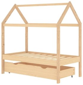 Giroletto per Bambini con Cassetto in Pino Massello 70x140 cm