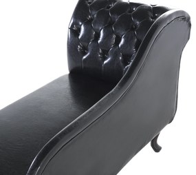 Chaise longue vintage sinistra in pelle sintetica nera NIMES Beliani