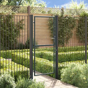 Cancello Per Giardino İn Acciaio Zincato 100x250 Cm Grigio /