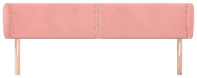 Testiera ad orecchio rosa 163x23x78/88 cm in velluto
