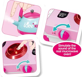 Cucina Giocattolo Bambini Luci Suoni e Bollitore Funzionante 29 Accessori Rosa...