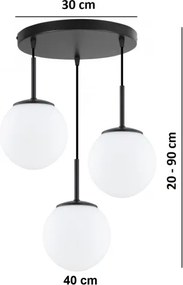 BRILAGI - Lampadario su cavo MILO 3xE27/60W/230V nero