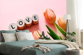 Carta da parati – Cubi con scritta Love