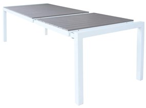 LOIS - set tavolo in alluminio cm 162/242 x 100 x 74 h con 4 poltrone Lotus