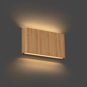 Applique da esterno scandinava effetto legno 17,5 cm con LED IP65 - Batt