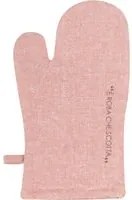 Guanto forno ruggine con scritta in misto cotone