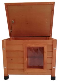 @pet casetta per gatti da esterno xl 68,5x54x51,5 cm legno marrone