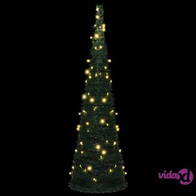 vidaXL Albero di Natale Artificiale Apribile Preilluminato Verde 150cm