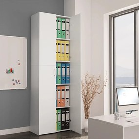 Armadio Per Ufficio Bianco 60x32x190 Cm İn Legno Multistrato /
