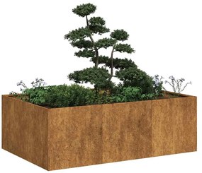 Fioriera Arrugginita 120x80x40 Cm İn Acciaio Corten /